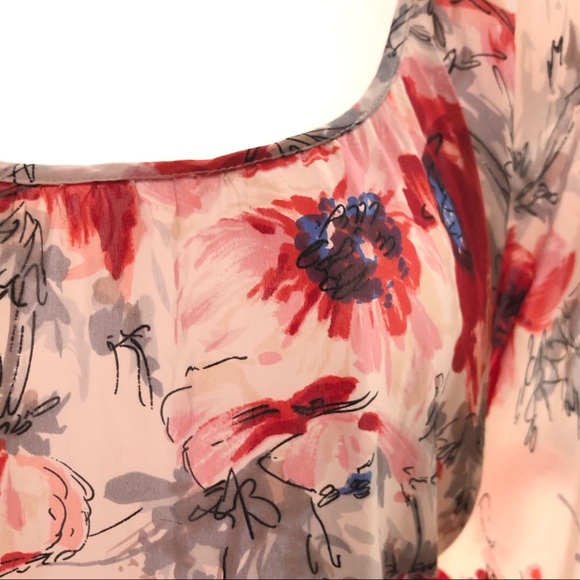 CAbi # 399 Gypsy Dolman Floral Blouse Small Red Poppies - Picture 4 of 7